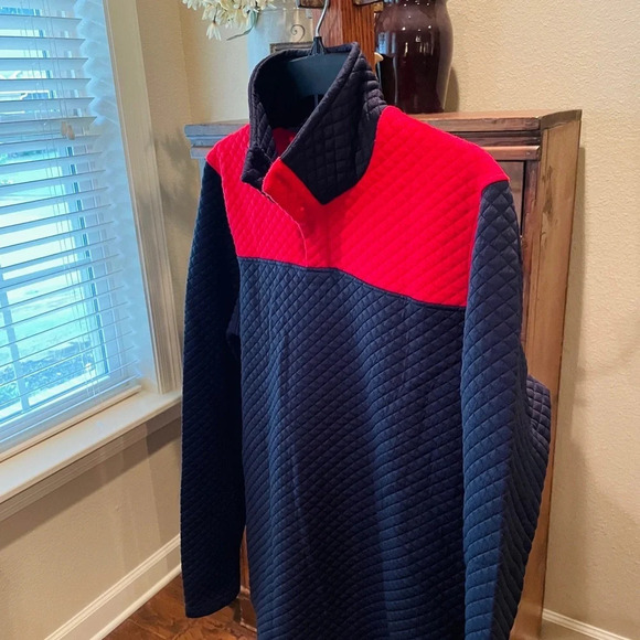 Zyia Active women’s quilted pullover sweatshirt oversized SZ S red black - Picture 3 of 8